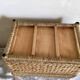 Coffre rotin et corde rafia structure bois - vintage