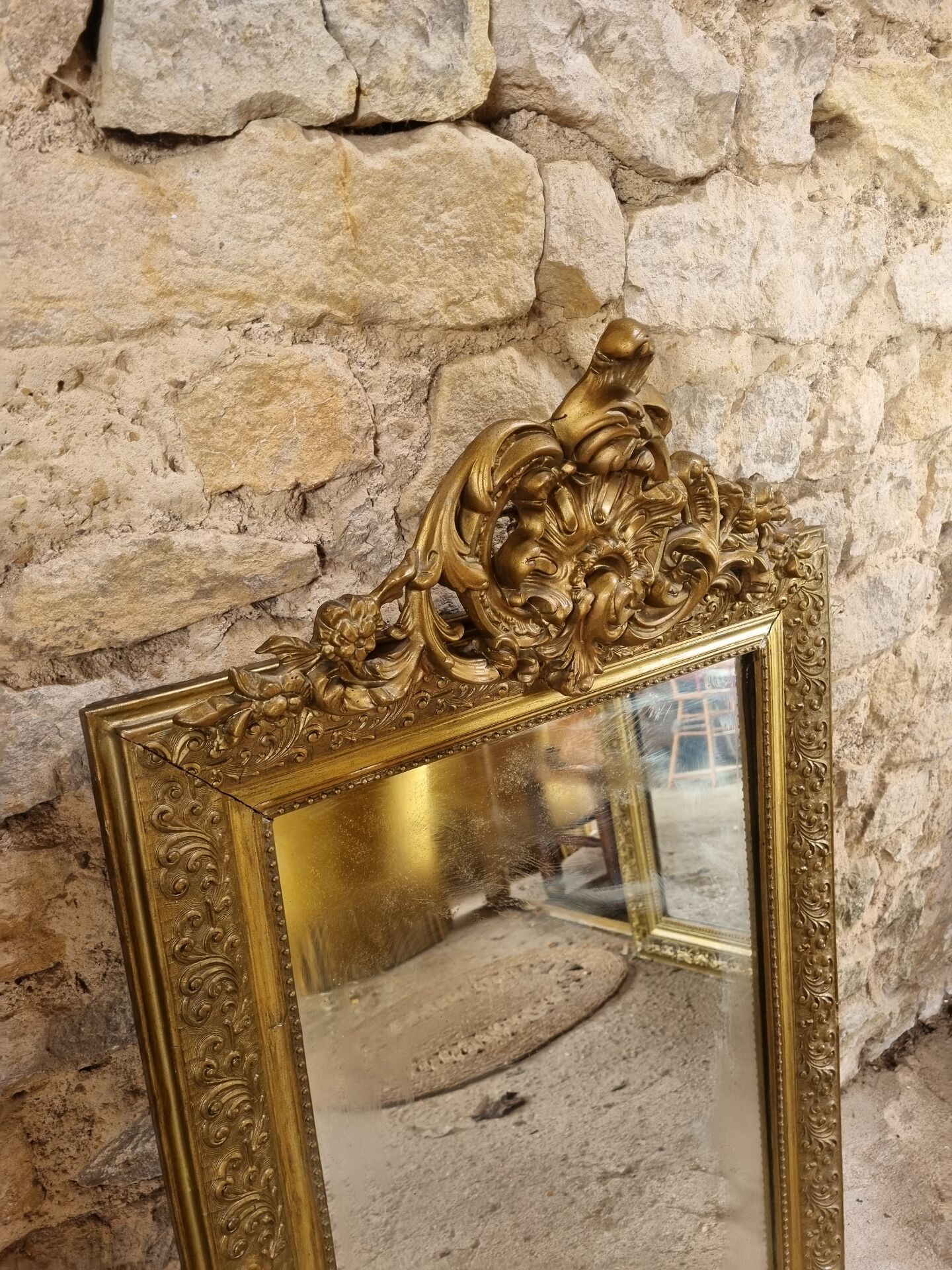 Miroir trumeau doré