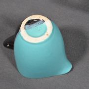 Vallauris coffee service in black and turquoise earthenware.