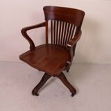 Antique oak office armchair