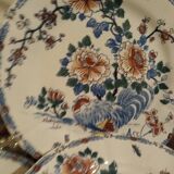 4 assiettes faïence gien xix modèle coq et pivoine export rare