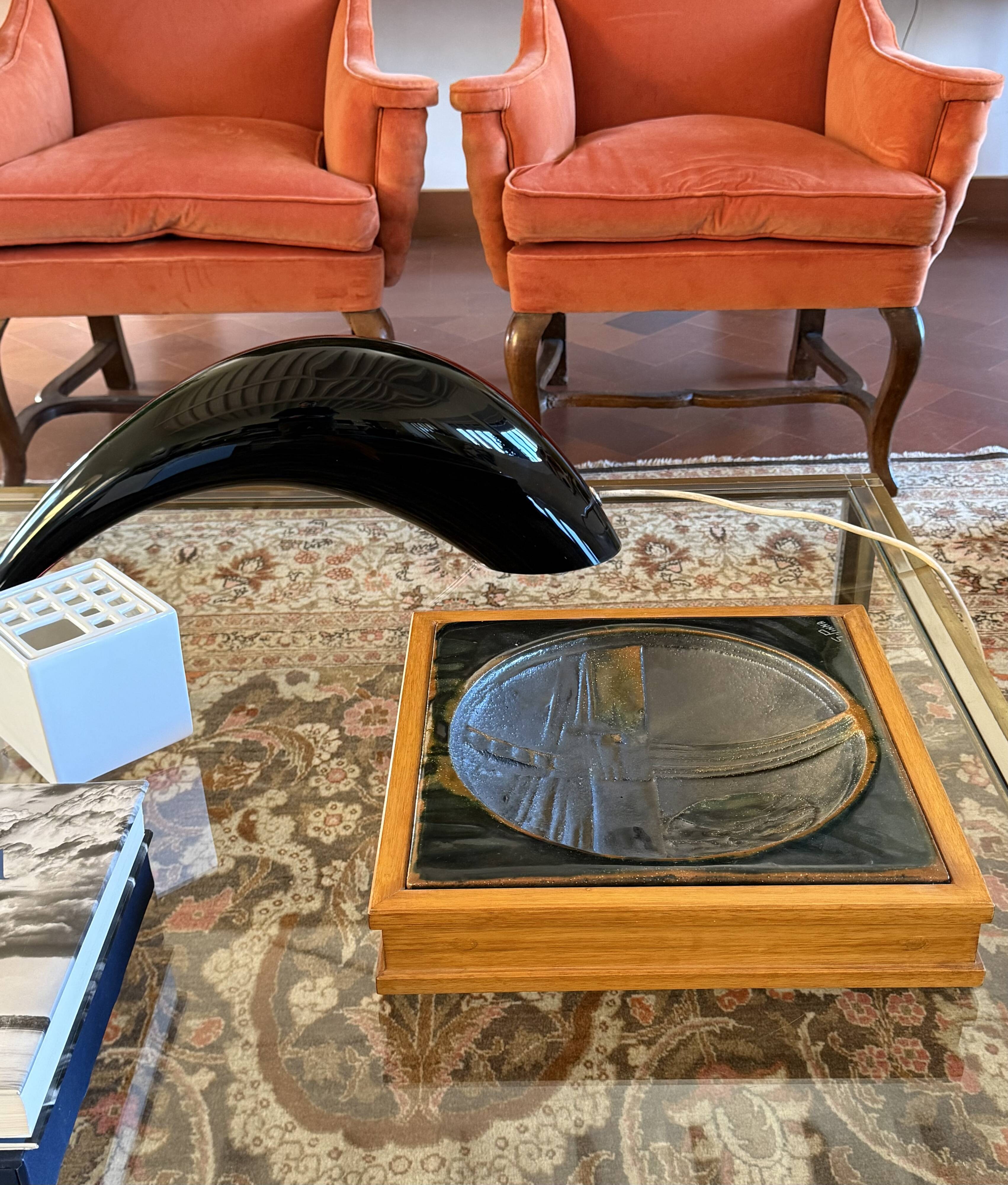 Gianni Pinna, vide poche / sculpture autoportante en céramique, Italie 1970