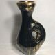 Old glazed ceramic, cove black & gold signed pitcher tess vintage