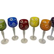 Arts de la table, série six verres Roemer en cristal XXème
