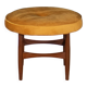 Retro teak 1960s kofod larsen upholstered mustard stool