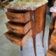 Pair of rosewood bedside tables with marble top n° 2