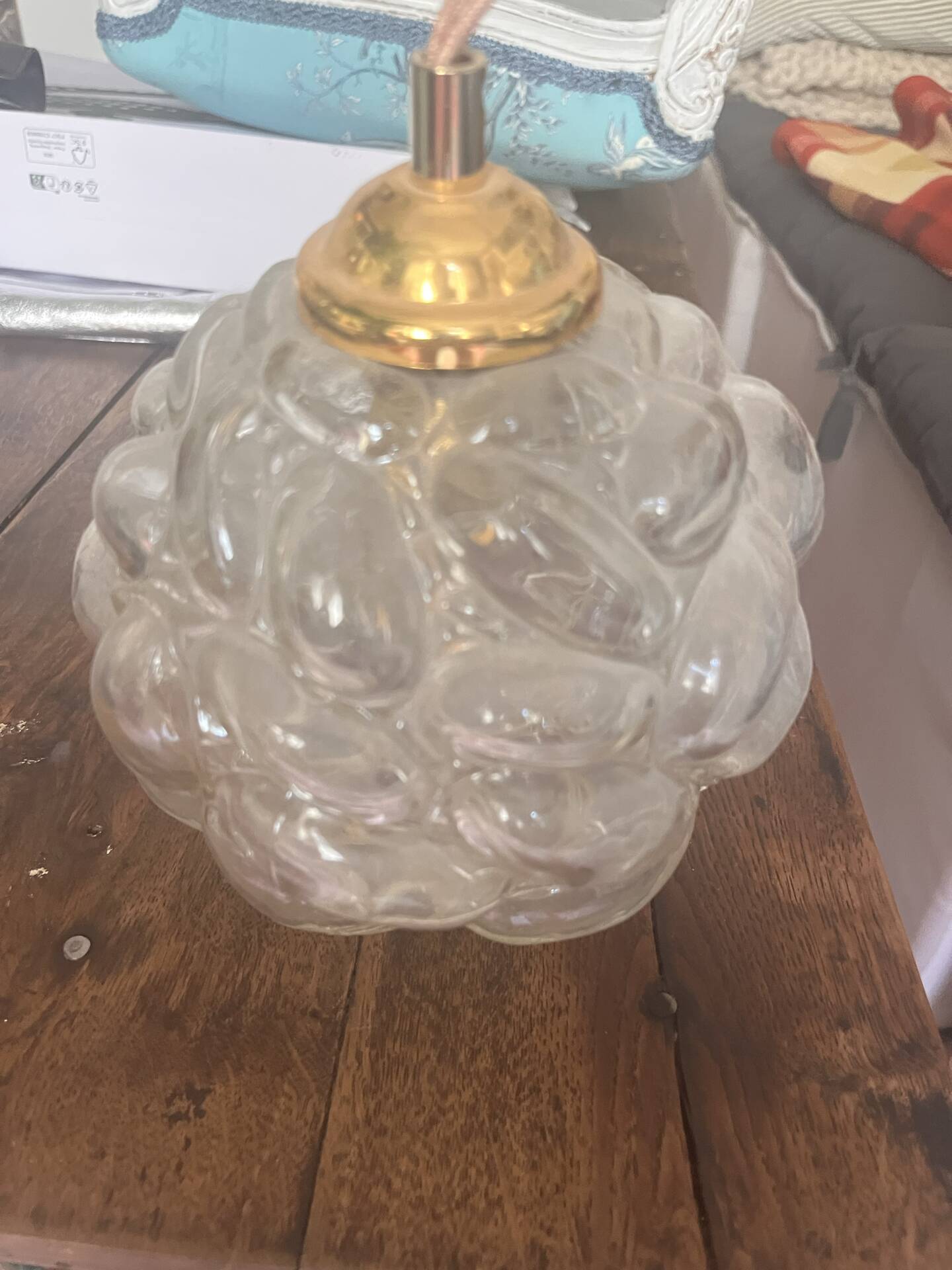 Lot 3 lampes baladeuses vintage verre soufflé