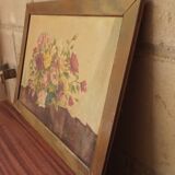 Old painting bouquet of flowers