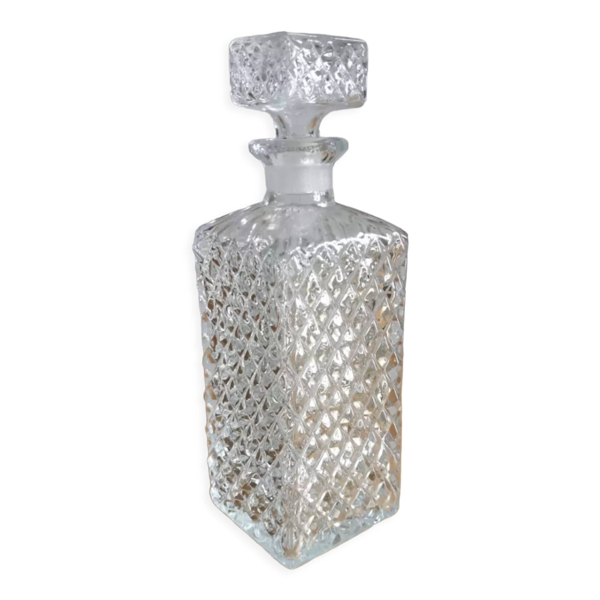 Pressed glass whisky decanter