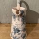 Antique water pitcher, English earthenware, Floral Furnivals England