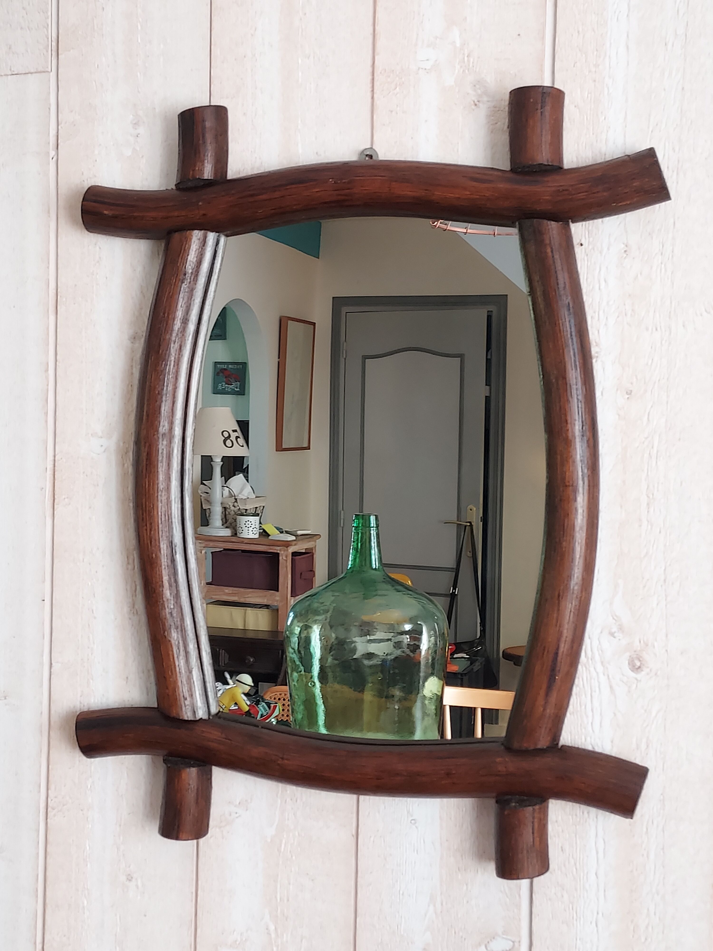 Dark wood mirror 57x45cm
