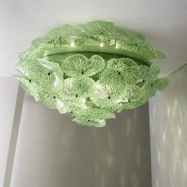 Floreal Green Murano Glass Flush Mount by Simoeng