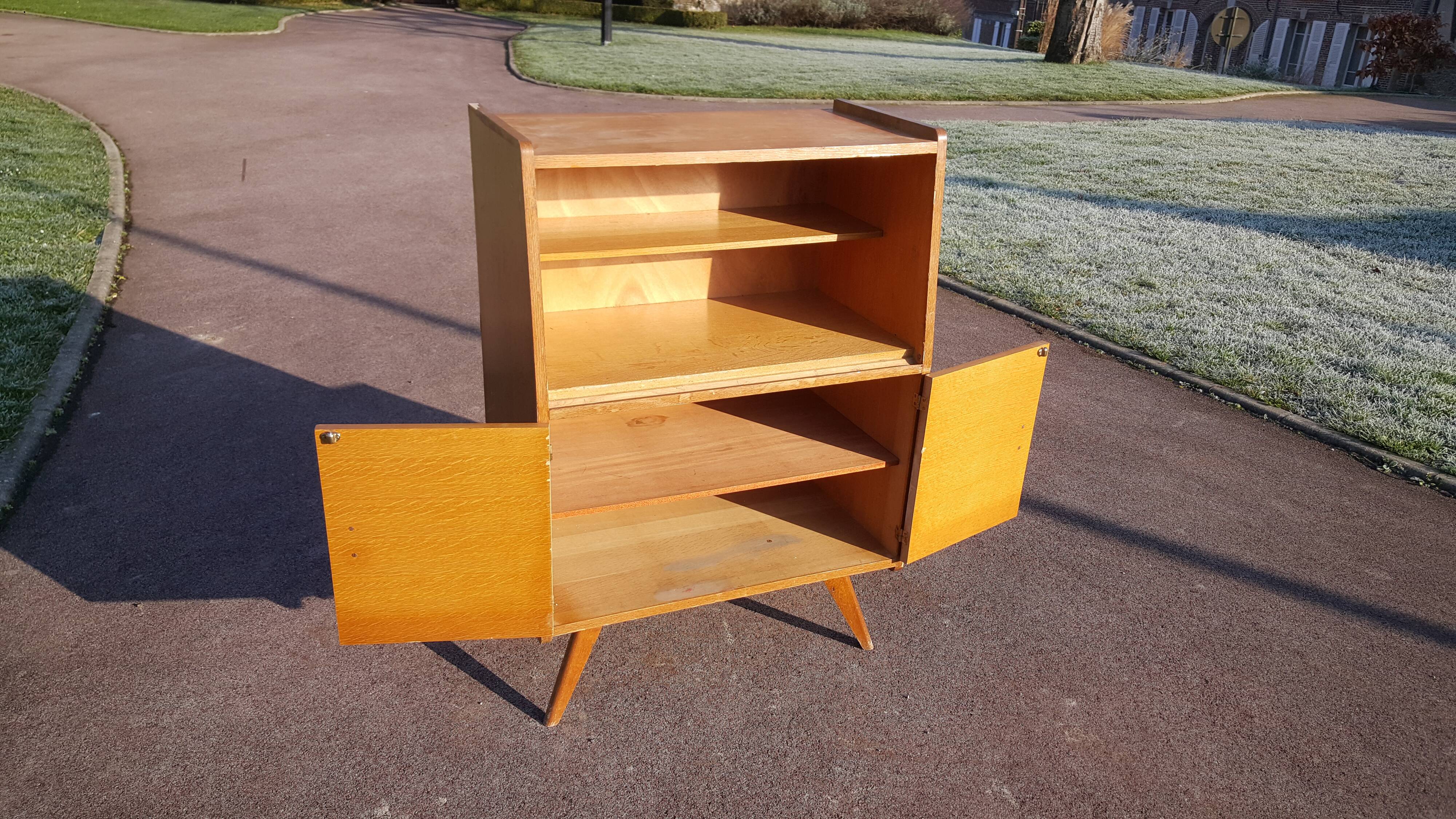 Showcase ileron storage furniture 1950 light wood