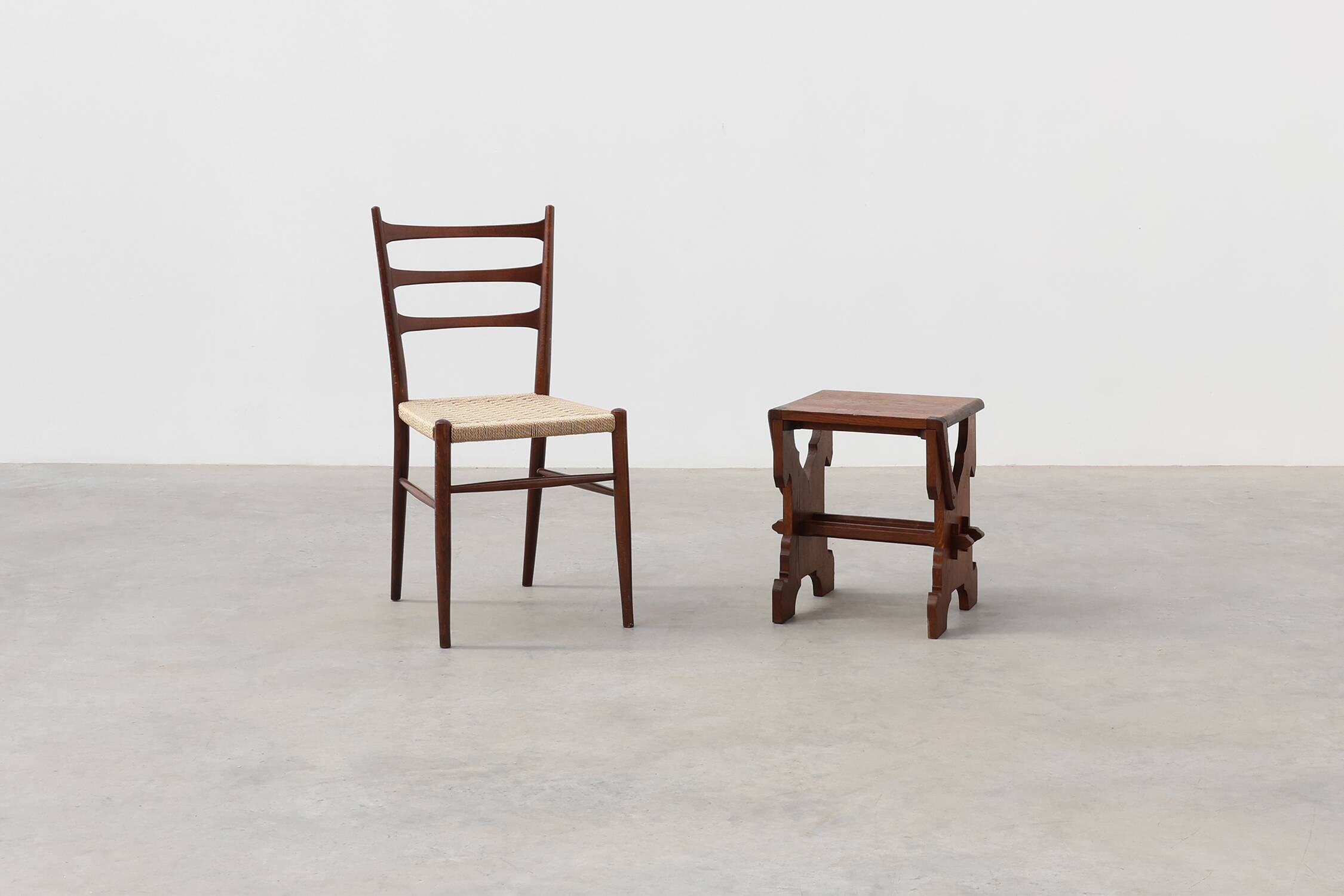Belgian Arts & Crafts or Jugendstil Oak Stool, circa 1890