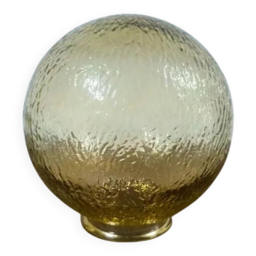 Vintage amber textured glass globe lampshade