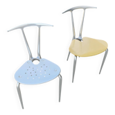 Paire de chaises d'appoint postmodernes « Hole » Carlo Bartoli pour Ycami 1993
