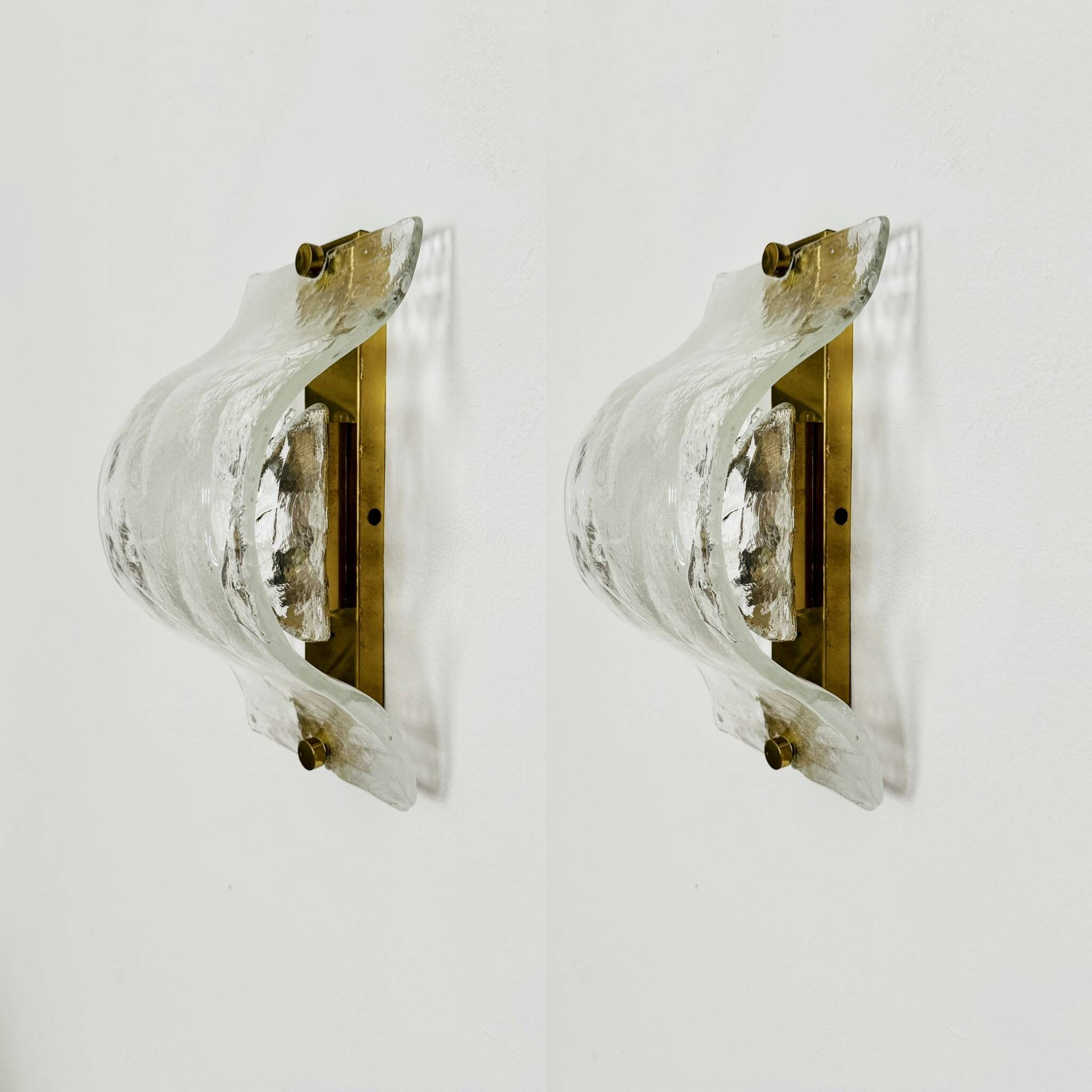 Set of 2 Murano Glass Wall or Ceiling Lamps by Carlo Nason for Mazzega