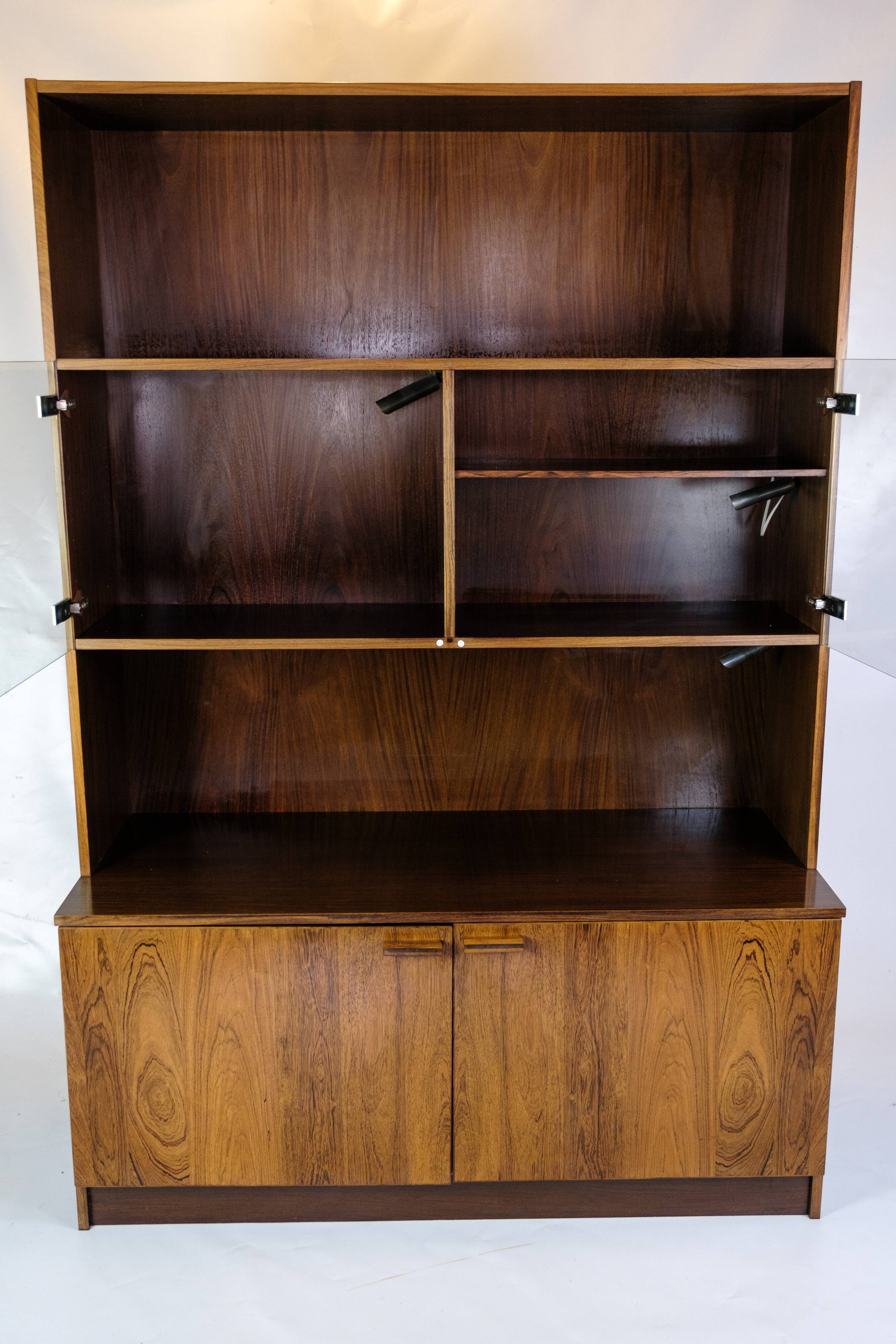 Bookcase With light Display Made In Rosewood, Danish Design From 1960s