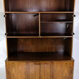 Bookcase With light Display Made In Rosewood, Danish Design From 1960s
