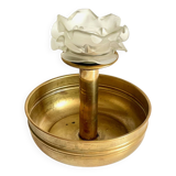 Vintage brass and glass centerpiece candle holder