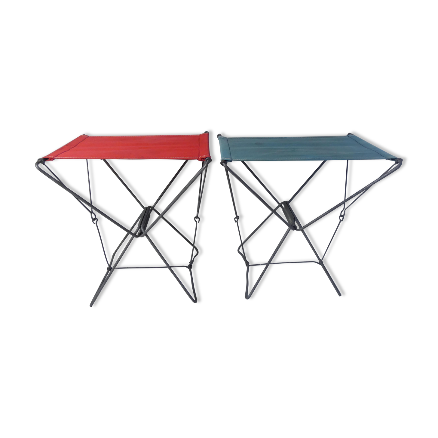 2 old folding stools