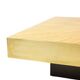 Coffee table in straw marquetry and brass. Contemporary.