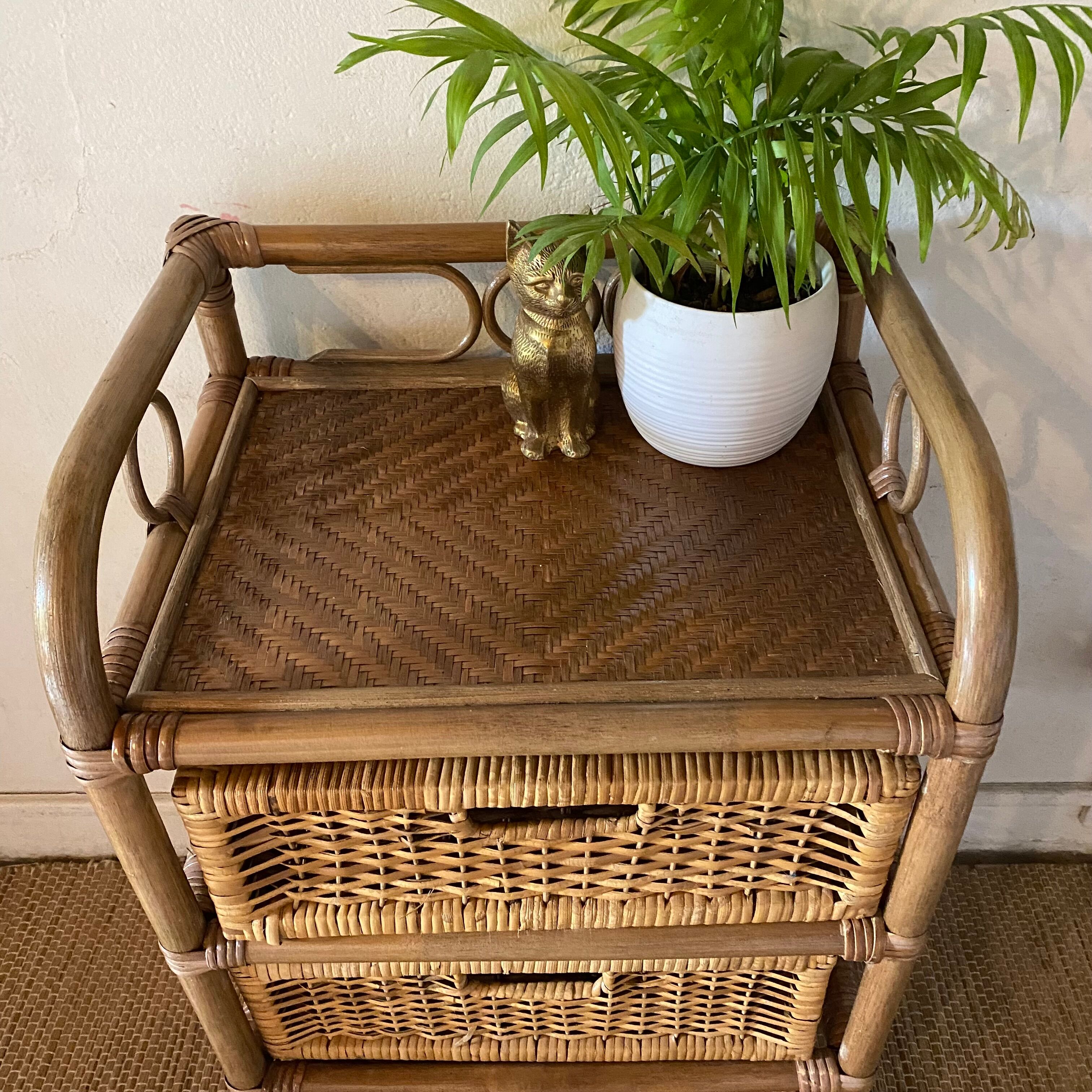 Rattan chest of drawers 3 drawers