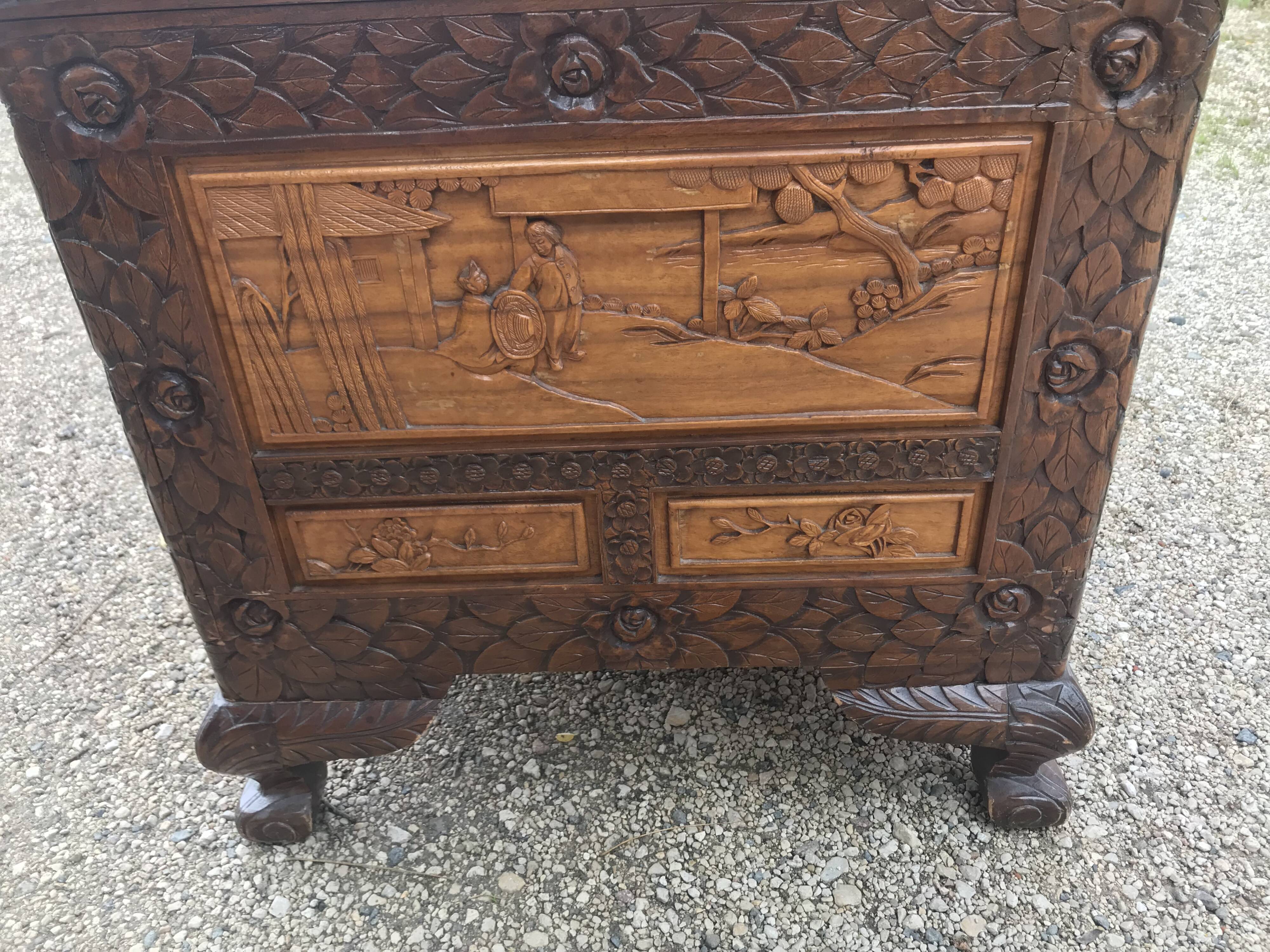 Indonesian sculpted chest