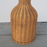 Vintage wicker bottle vase