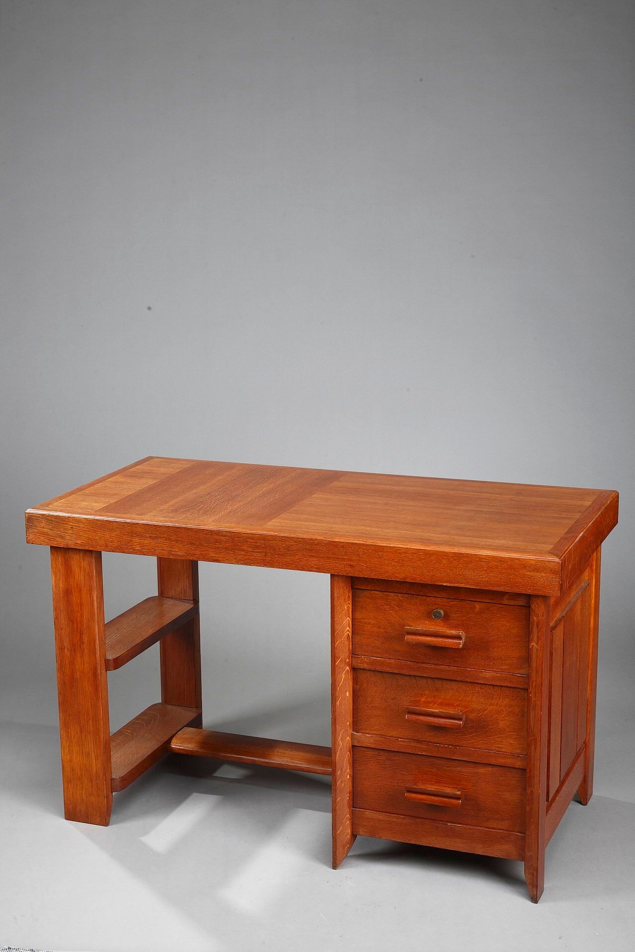 50s oak office by Pierre Bloch and Charles Dudouyt