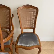8 Louis XV style chairs in wood and caning