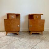 Pair of art deco bedsides in lemon tree magnifying glass