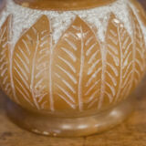 Alabaster lamp Tarrago Esteve Ref 242 1970 Engraved flowers double patina