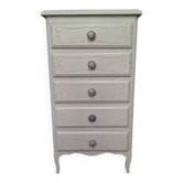 Vintage chest of drawers / entrance furniture, restyled in linen color