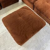 Vintage brown fabric modular sofa, 1970s