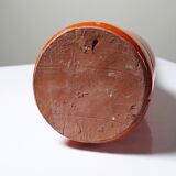 Bright orange mid-century decorative bottle lamp base glazed pottery.