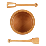 Richard Nissen solid teak salad bowl set, 1960s, Denmark