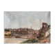 Tableau HST fin XIX° Italie ? Paysage à la rivière signé pour restauration