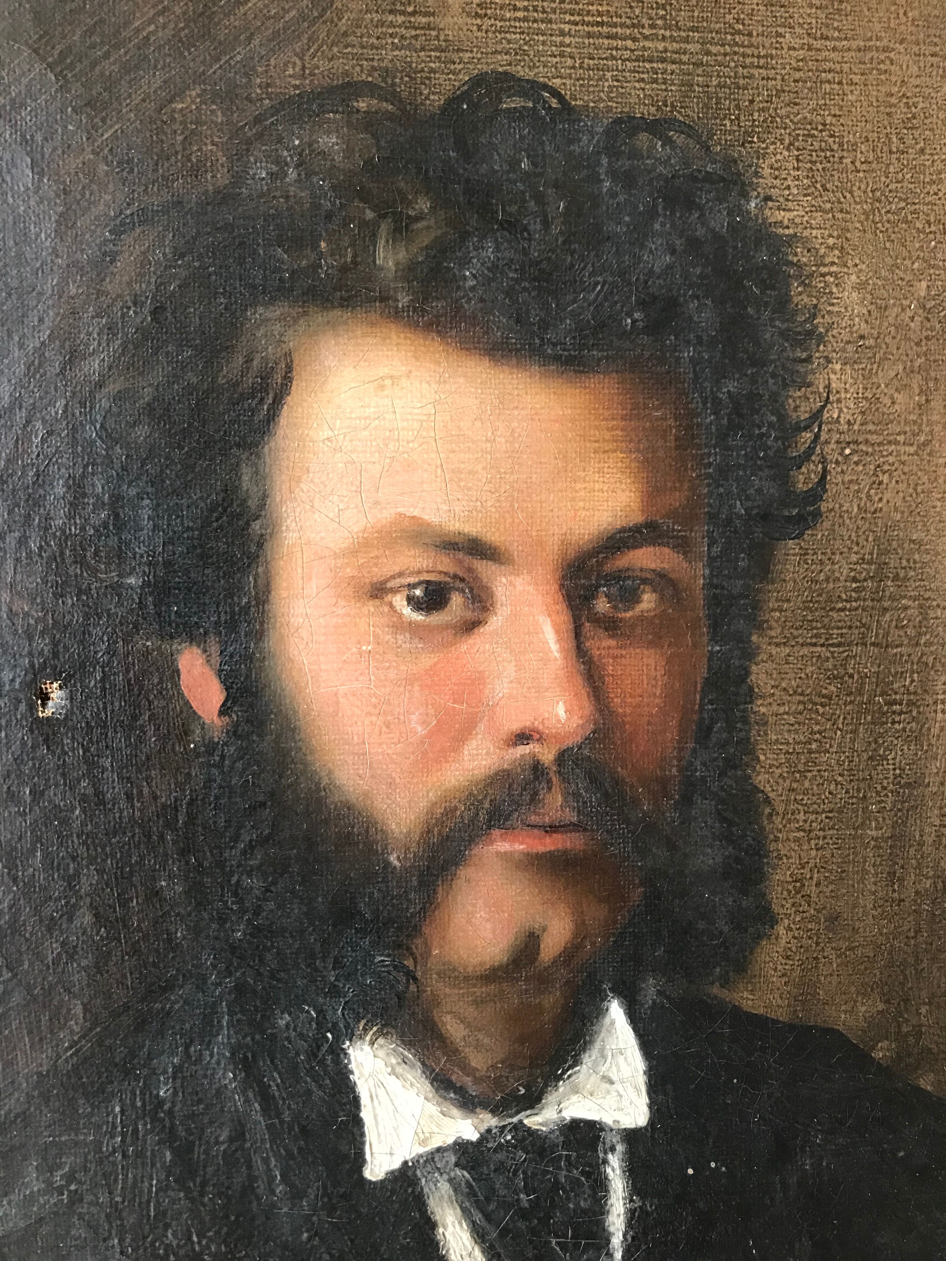 Portrait man oil on canvas 19th
