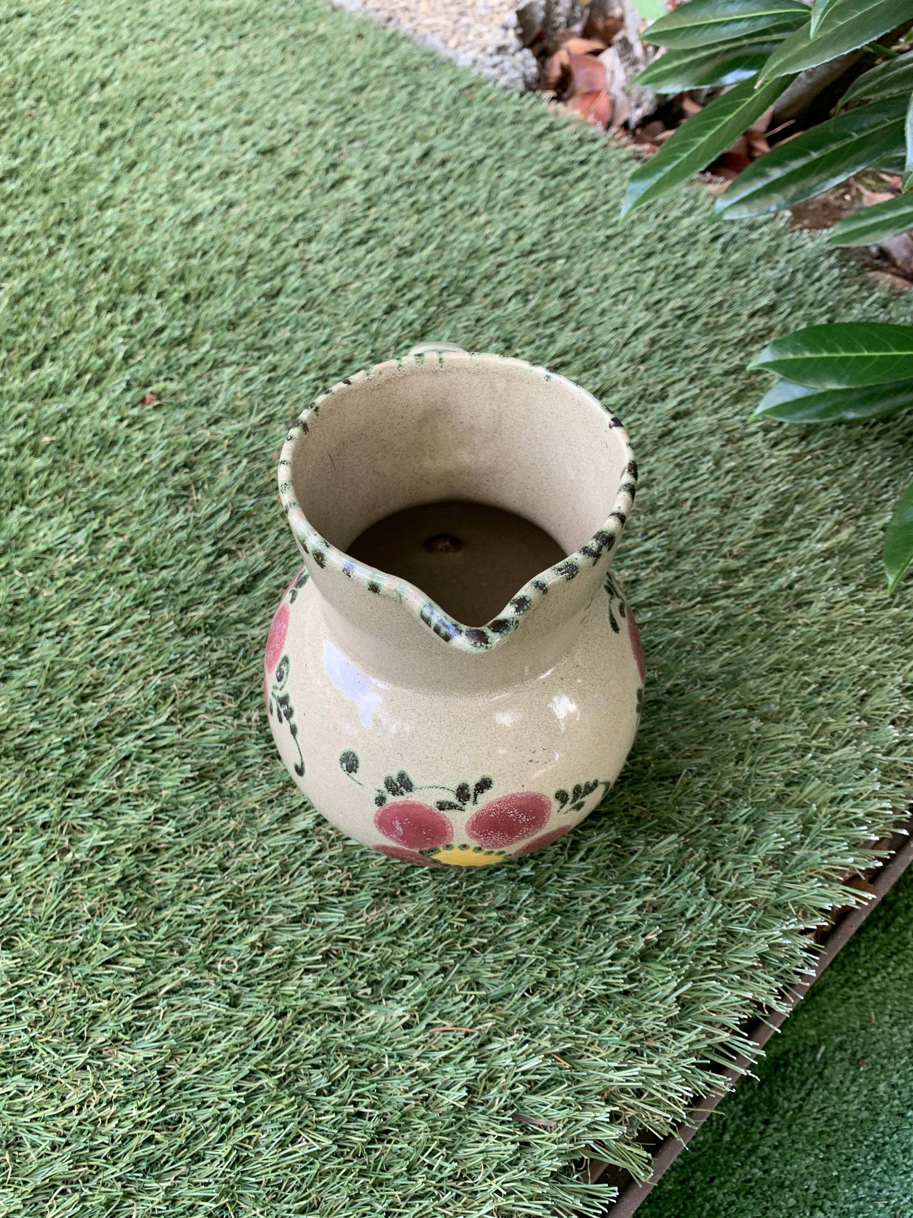 Vintage ceramic pitcher model flowers