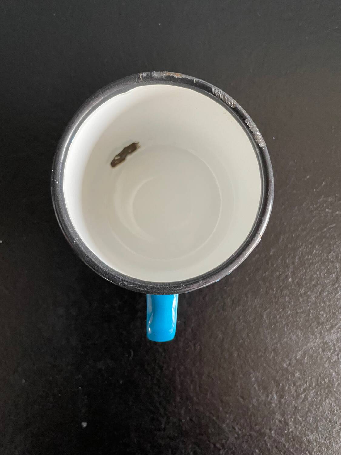 Small blue cup Swallow brand enameled sheet metal