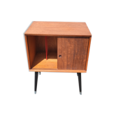 Meuble rangement vinyle double porte coulissante