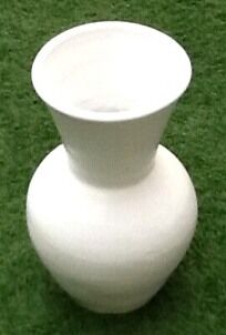 Vase blanc forme balustre terre cuite / céramique