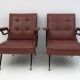 Mid-Century Modern Italian Faux Leather Small Armchair, 1960s