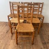Set of 6 chairs in orne and straw