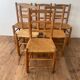 Lot de 6 chaises en orne et paille