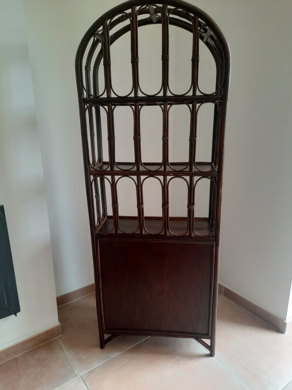 Vintage rattan shelf