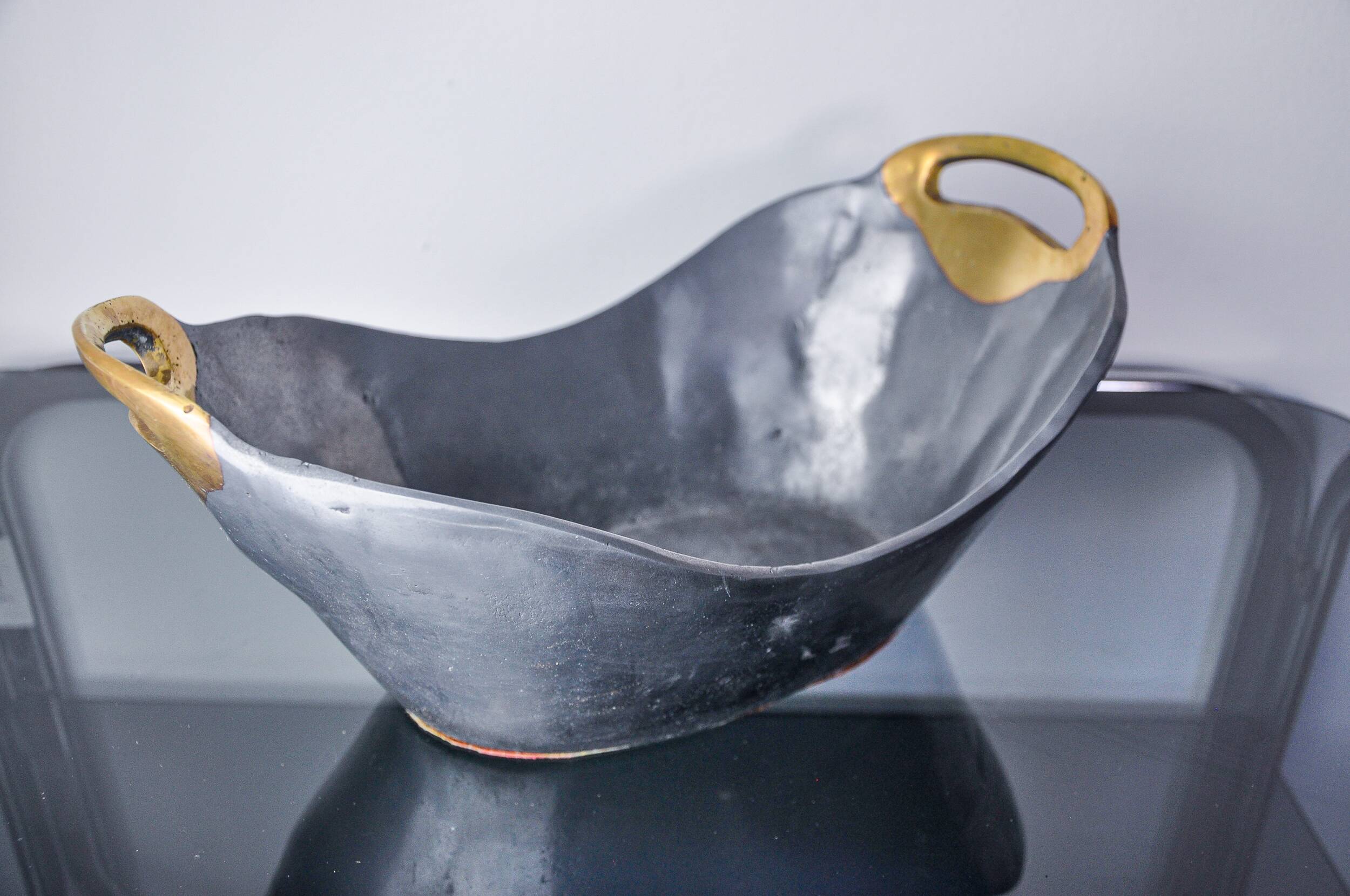 Brutalist centerpiece by Ardisur, Brass and aluminum, Spain, 1970