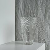 Glass vase with stylized flower pattern