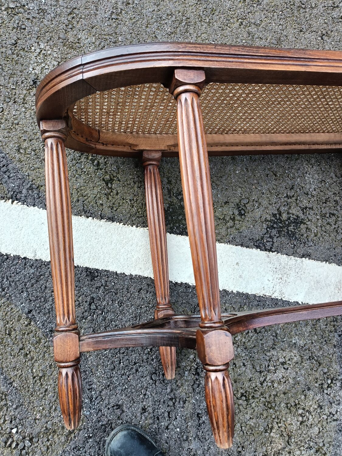 Banquette de piano bois style louis XVI
